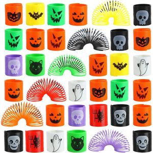 Andra leksaker Halloween 36st för barn Bat Ghost Pumpkin Coil Spring Toy Slinky Mini Magic Springs Fidget Stress Party gynnar spelpriser 230928