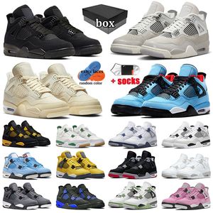 Mit Box 4 Basketballschuhe Jumpman Pine Green Herren Damen Black Cat 4s Black Cats Trainer Military Black Sail Sneakers Größe 13 Herrenschuhe