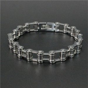 1pc Personal Design Biker Motorcycles Bicycle Chain Bracelet 316L Stainless Steel Biker Style Silver Bracelet329B