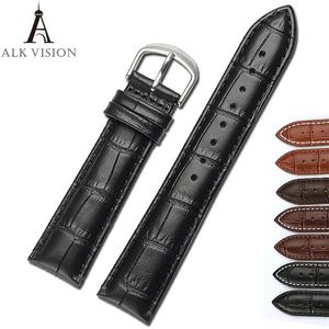 Alk Vision Watch Band Bracelet Belt Watchbands Genuine Leather Strap DIY Parts 20mm 22mm accessories275j