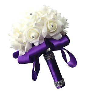 Nuovo bouquet da sposa nastro in schiuma PE fiori artificiali bouquet da sposa damigella d'onore bouquet da sposa in schiuma con fiori forniture per matrimoni272P