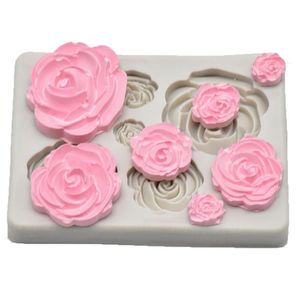 Rose Blume Silikon Form Fondant Form Kuchen Dekorieren Werkzeuge Schokolade Werkzeug Küche Backen Schaber 1pc331V