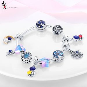 925 encantos de prata esterlina para mulheres jóias contas Starry Sky Series Lucky Beads