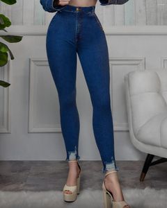 Kadınlar kot pantolon esnek yüksek bel büyük buhips jean denim pantolon elastik süper iyi streç pantolon