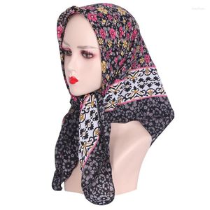 Scarves 85 85cm Women Pastoral Style Floral Print Bandana Russian Square Scarf Ethnic Shawl Female Head Wraps Headband