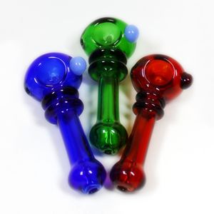 カラフルな喫煙Pyrex Thick Glass Pipesポータブルハンドメイドドライハーブタバコフィルタースプーンボウル革新的なハンドパイプポケットタバコホルダーDHL