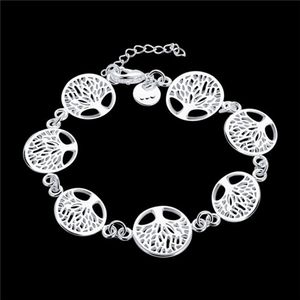 Women's Sterling Silver Plated Tree of Life Charm Armband GSSB607 Fashion 925 Silver Plate SMEEXKE ALCHELETS2750