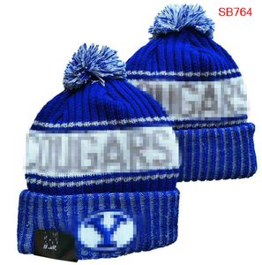 Cougars beanies beanie nordamerikanska college lag sida lapp vinter ull sport stickad hatt skalle mössor