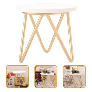 Garden Decorations Dollhouse 1/12 Scale Round Table Living Room Furnitures Crafts Furniture Toy Miniatures PlaySets Tea