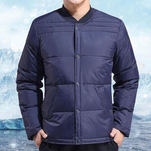 Giacche da uomo Piumino autunno e inverno da uomo Fodera ispessita Abbigliamento esterno Cappotto d'anatra bianco Tinta unita Cappotti stile semplice 2023