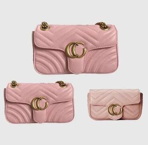 Luxus Marmont Leder -Crossbody -Tasche - Klassische Tasche Schulterhandtasche mit Seriennummer in 3 Größen