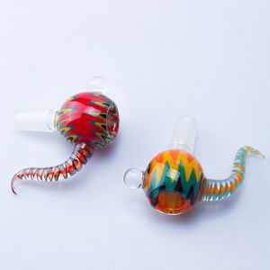 CSYC G105 PERY WAG RÖKING PIPE DAB RIG GLASS Vatten Bong Bowl 14mm 19mm Manlig Heady Color Big Ox Horn Handtag Tobak Dome Rökningsskålar