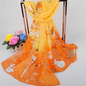 Halsdukar Bird Woman Chiffon Long Silk Scarf Small Head Wraps Scarfs For Women