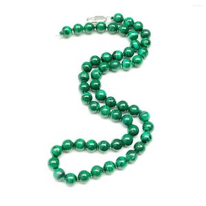 Choker Lii Ji Real Stone Green Necklace Natural Malachite 7mm 44cm Women Jewelry Christmas Gift