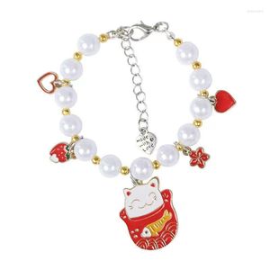 Dog Collars Bow Pearl Collar Pendant Princess Necklace Sweet Ornament Cat Puppy Rhinestone Small