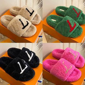 Topp Paseo Comfort Luxury Indoor Designer Slides Women Slides For Men Women Furry Fluffy Wool Rubber Slipers Designers SeniorVshop Warm Tlipper Fur Slippers 35-42