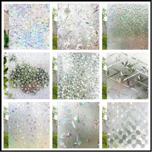 Wall Stickers Window Privacy Film Stained Glass Static Cling Decorative Vinyl Removable Tint UV Blocking for Home Office 230928