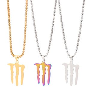Pendant Necklaces Stainless Steel Monster Magic Claw Men Women Fashion Wild Street Hip Hop Jewelry Accessories Gift 230928