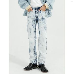 Calça Jeans Masculina | Edição coreana INS Trendy Tie Dyed Loose Retro Straight Leg Pants