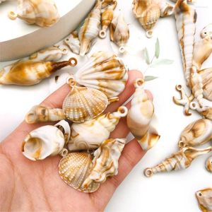 Encantos 10-30 pçs acrílico oceano concha espiral conchas diy pulseira colar artesanato jóias fazendo acessórios decorativos fornecimento de artesanato