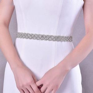 Bälten Lång band Rhinestone Belt Elastic Silk Plus Size Dress Waistband Luxury Diamond Crystal Wedding