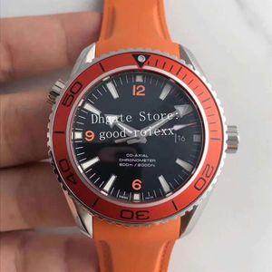 Najlepsze męskie automatyczne cal 8500 zegarek pomarańczowy czarny niebieski mężczyzna bezdech James Bond 007 nurka oceaniczna 600 m planeta profesjonalny gumowy pasek Ban277a