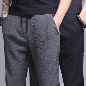 Men's Jeans Ice Silk Pants Summer Thin Korean Fashion Ultra Loose Nine Point Sports Quick Drying Air Conditioning Leisure