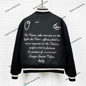 Autumn Winter Off White Jacket 2023 Fashion Coat Ow broderi Fylld bomullsjacka Baseball Uniform Neutral