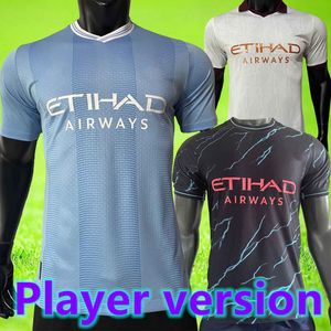 2023 2024 HAALAND GREALISH MAHREZ JERSEYS DE FUTEBOL Versão do jogador Jersey autêntica DE BRUYNE FODEN Camisa de futebol J.Alvarez Uniforme