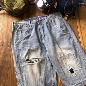 Men's Shorts 2023ss Top Quality Washed Holey Denim Casual Versatile Embroidery Pants Y2k Streetwear Sweatpants Techwear Clothing