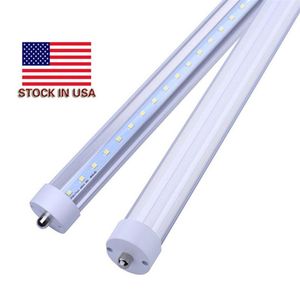 Stock In US 8ft fa8 led tube Single Pin 8 FT T8 Led Light Tubes 192LEDs SMD2835 Led Fluorescent Light 48W 4800LM AC85-277V307Y