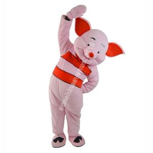 2024 Halloween Piglet Pig Mascot Costume Högkvalitativ tecknad tema Karaktär Karnival Vuxna storlek Julfödelsedagsfest Fancy Outfit