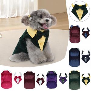 Dog Apparel Gentlemanly Pet Clothing Dress Elegant Tuxedo Bowtie Western-Style Suit For Party Drop Items