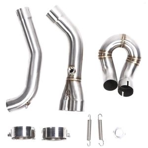 Exhaust Link Pipe 1mm/0.04in Thickness Escape Catalyst Delete Temperature Resistant Glossy Surface Durable For Motorcycle