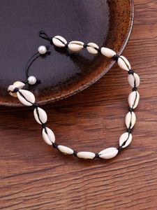 Choker 1pcs boho w stylu tkaninowa z koraliki z koralikami wyciągający damski naszyjnik