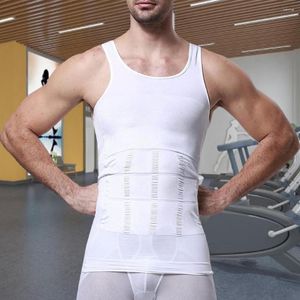 Herrtankstoppar män sport Vest Premium Shapewear Compression Tummy Control andningsgym Topp ärmlös