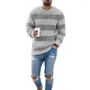 Maglioni da uomo 2023 Maglione autunno e inverno moda girocollo lavorato a maglia top a righe casual sciolto grande versatile