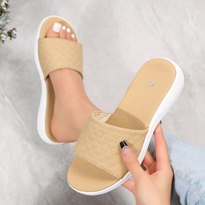 Slippers Rimocy Pink Wedges Women 2023 Summer Open Toe Platform Sandals Woman Outdoor Casual Beach Shoes Plus Size