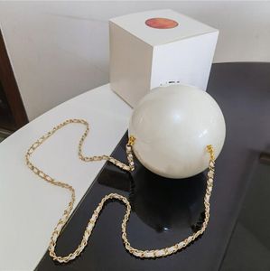 Luxury Designer Fashion Accessories elegant Women Black and white pearl ball bag Jewelry and cosmetics storage clutch with gift box