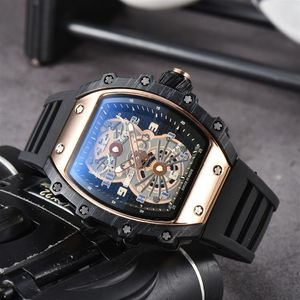 Herrenuhr Automatik Quarzwerk Markenuhren Kautschukband Business Sport Transparente Uhren Importierte Kristallspiegelbatterie 288P