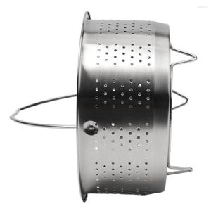 Double Boilers Steamer Basket Pot Dining For Pressure Cooker Steam Silver Stainless Steel 1pcs Silicone Handle