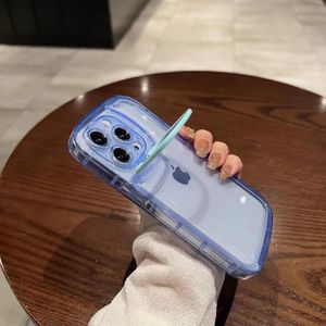 新しいエアクッションエアバッグドロップ携帯電話ケースiPhone 15 14 13 12 11 Pro Max Invisible Stand TPUソフトケース