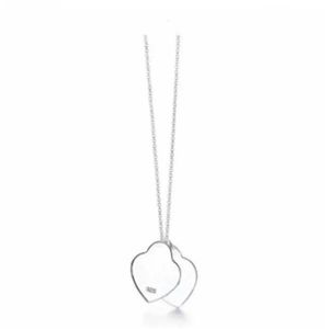 Have stamps 925 Sterling Silver heart love necklace pendant bijoux for lady Design womens Party Wedding engagement jewelry for Bri318g