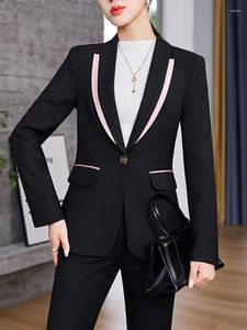 Abiti da donna Patchwork Blazer Cappotto Donna Elegante Abbigliamento alla moda 2023 Autunno Inverno Abito da lavoro femminile Giacche da donna Moda