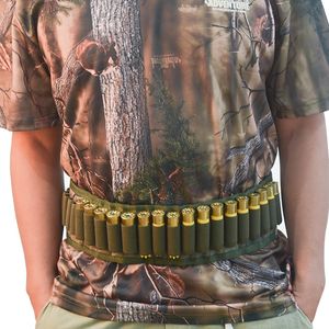 30 Rounds Camouflage Tactical Belt Hunting Bandolier 30-Holes Hunting Waist Belt Hunting Bag Gauge Ammo Holder