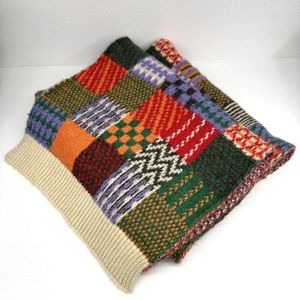 Lenços designer marca cachecol inverno mulheres homens artesanais de malha neckerchief vintage xadrez pashmina bufandas feminino foulard 2023