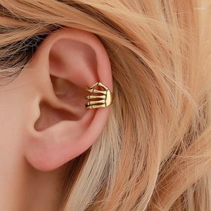 Rücken Ohrringe Skelett Hand Ohr Clip Ohrring Gold Silber Farbe Für Frauen Retro Punk Mode Trendy Party Schmuck Zubehör Geschenk