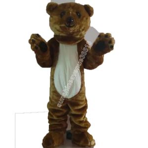 Halloween Brown Plush Bear Mascot Costume High Quality Cartoon theme character Carnival Adults Size Christmas Birthday Party Fancy Outfit