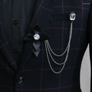 Arco laços moda masculina masculino coreano jóias acessórios corrente borla broche pino terno corsage cocar feminino