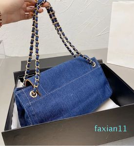 Denim Classic Ancient Dragon Women Vintage s Handbags Blue Jeans Shoulder Underarm Bags Wallets Sliding Chains Pouch